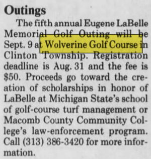 Wolverine Golf Club - Aug 21 1994 Article